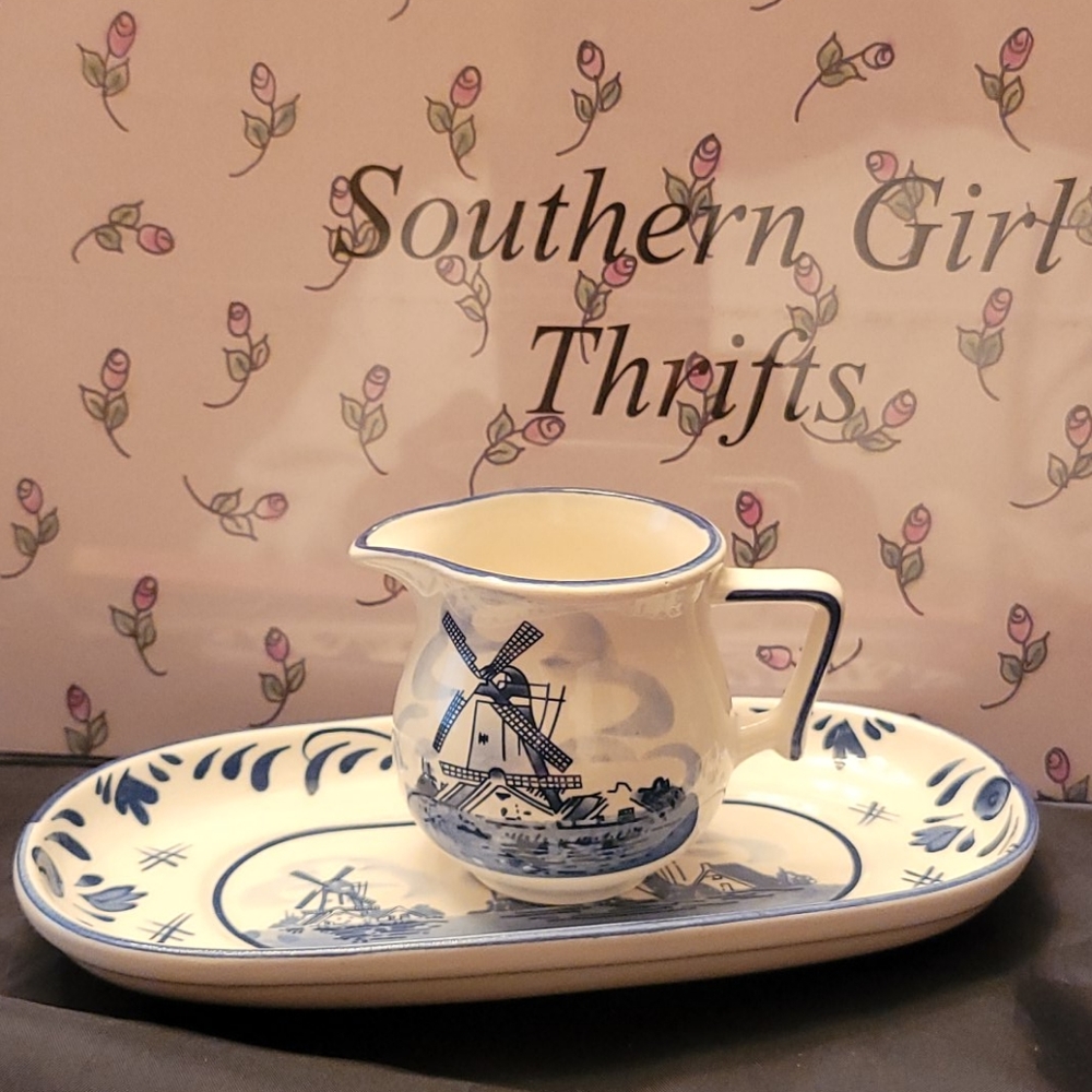 *Delft Holland Dish & Pitcher